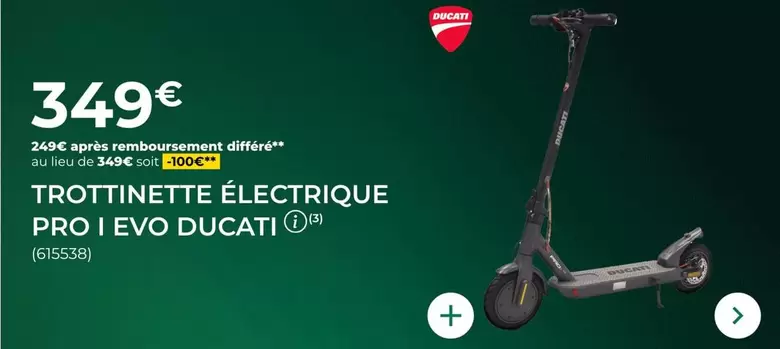 Ducati - Trottinette Électrique Pro I Evo Ducati offre à 349€ sur Feu Vert