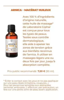 Macérat Huileux offre à 7,5€ sur Pharmacien Giphar