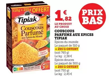 Tipiak - Couscous Parfume Aux Epices offre à 1,82€ sur Bi1