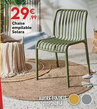 Chaise Empilable Solara offre à 29,99€ sur Maxi Bazar