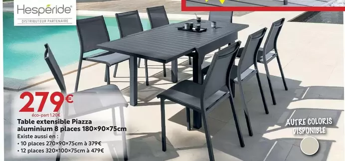 Table Extensible Plazas Aluminium 8 Places offre à 279€ sur Maxi Bazar