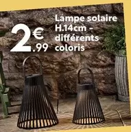 Lampe Solaire H.14cm Differents Coloris offre à 2,99€ sur Maxi Bazar
