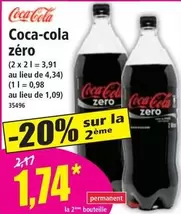 Coca cola - Zero offre à 1,74€ sur Norma