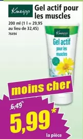 Kneipp - Gel Actif Pour Les Muscles offre à 5,99€ sur Norma