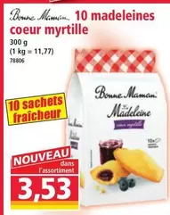 Bonne maman - 10 Madeleines Coeur Myrtille offre à 3,53€ sur Norma