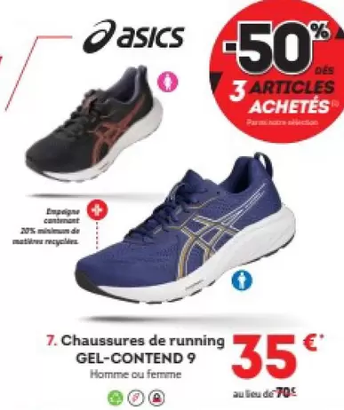 Asics - Chaussures De Running Gel-contend 9 offre à 35€ sur Sport 2000