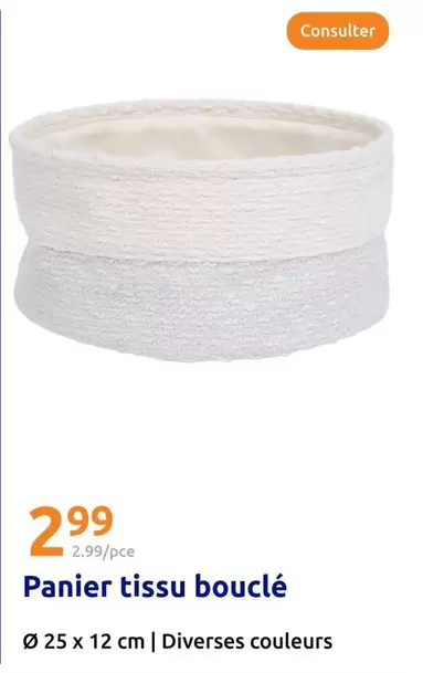Panier Tissu Bouclé offre à 2,99€ sur Action