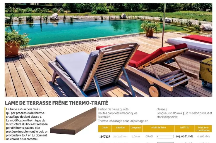 Lame De Terrasse Frène Thermo-Traitée offre à 105€ sur SAMSE
