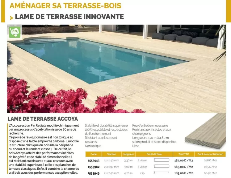 Lame De Terrasse Accoya offre à 185€ sur SAMSE