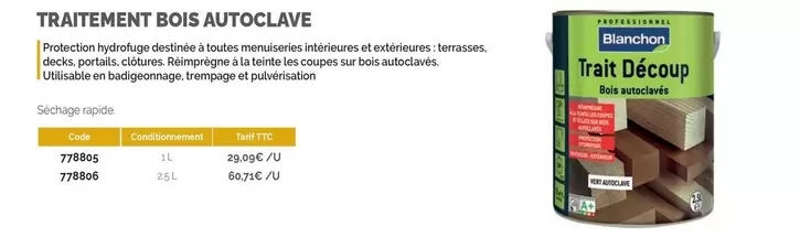 Blanchon - Traitement Bois Autoclave offre à 29,09€ sur SAMSE