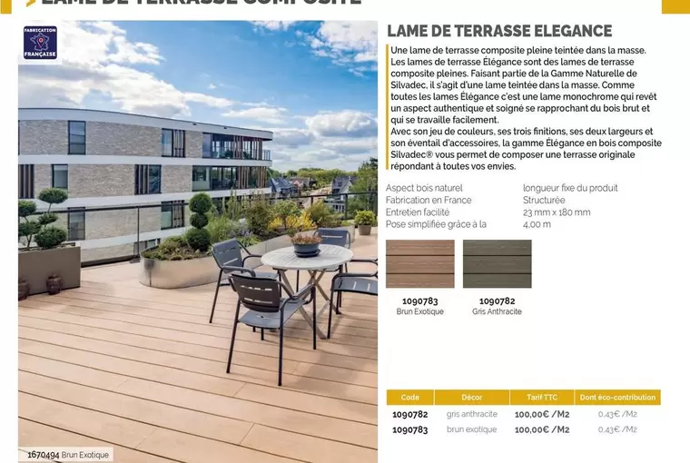 Lame De Terrasse Elegance offre sur SAMSE