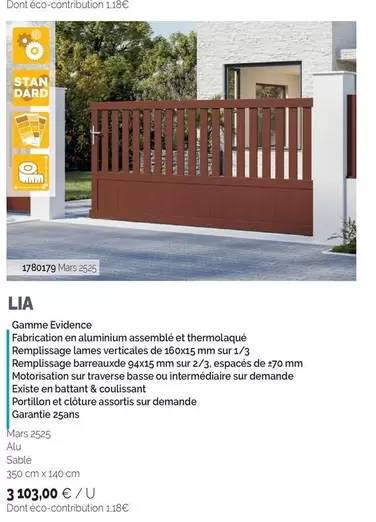 Portails Lia  offre à 3103€ sur SAMSE
