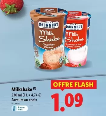 Mcennedy - Milkshake offre à 1,09€ sur Lidl