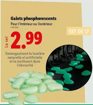 Galets Phosphorescents offre à 2,99€ sur Lidl