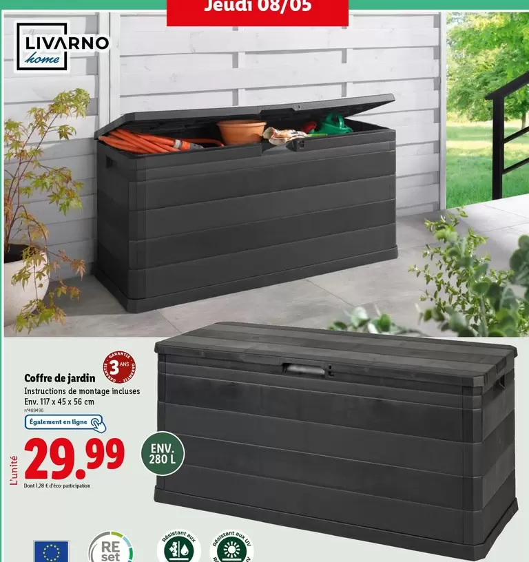 Livarno Home - Coffre De Jardin offre à 29,99€ sur Lidl
