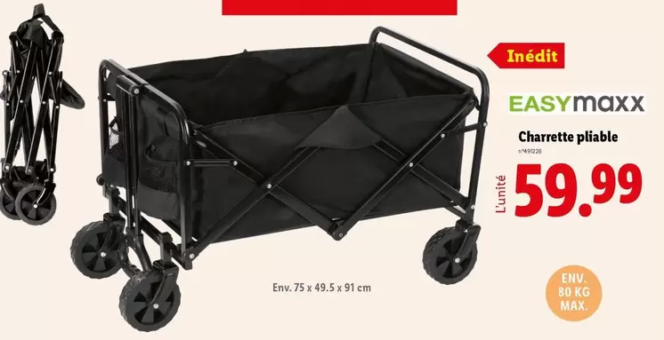 Easymaxx - Charrette Pliable offre à 59,99€ sur Lidl