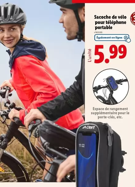Crivit - Sacoche De Vélo Pour Téléphone Portable  offre à 5,99€ sur Lidl