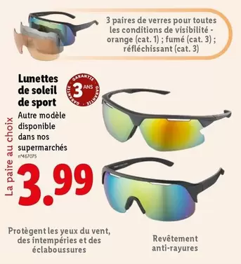 Crivit - Lunettes De Soleil De Sport offre à 3,99€ sur Lidl