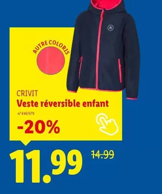 Crivit - Veste Reversible Enfant offre à 11,99€ sur Lidl