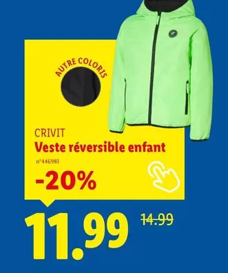 Crivit - Veste Réversible Enfant offre à 11,99€ sur Lidl