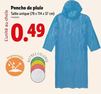 Poncho De Pluie offre à 0,49€ sur Lidl