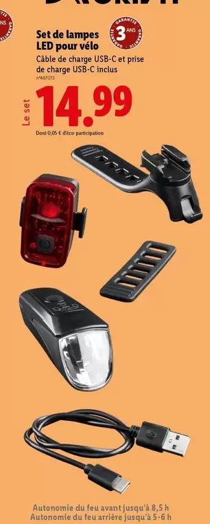 Crivit - Set De Lampes Led Pour Vélo offre à 14,99€ sur Lidl