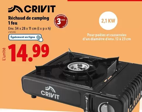 Crivit - Réchaud De Camping 1 Feu  offre à 14,99€ sur Lidl