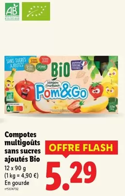 Vergers Gourmands - Compotes Multigoûts Sans Sucres Ajoutés Bio offre à 5,29€ sur Lidl