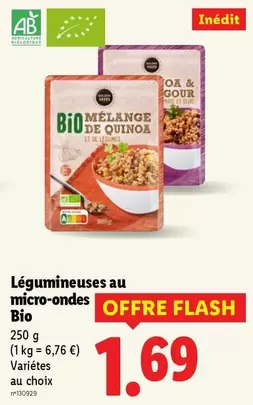 Golden Sun - Légumineuses Au Micro-Ondes Bio  offre à 1,69€ sur Lidl