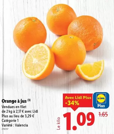 Orange À Jus offre à 1,65€ sur Lidl