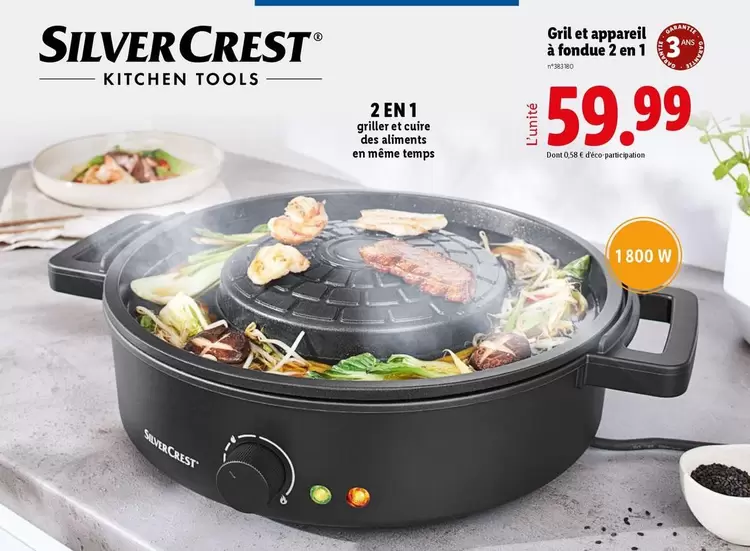 Silvercrest - Grill Et Appareil À Fondue 2 En 1 offre à 59,99€ sur Lidl