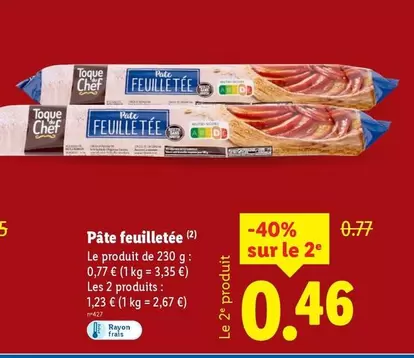 Toque Du Chef - Pâte Feuilletée offre à 0,77€ sur Lidl