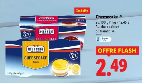 Mcennedy - Cheesecake offre à 2,49€ sur Lidl
