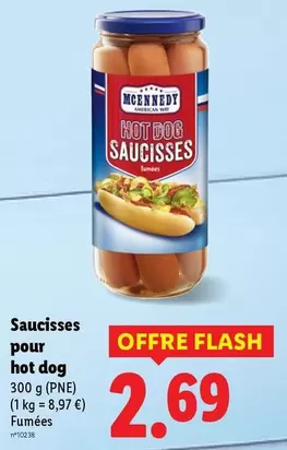 Mcennedy - Saucisses Pour Hot Dog offre à 2,69€ sur Lidl
