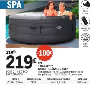 Intex - Access Garantie Legale 2 Ans offre à 219€ sur E.Leclerc Jardi
