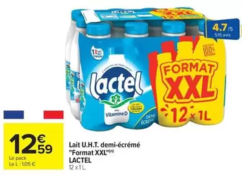 Lactel - Lait U.H.T. Demi-Écrémé "Format Xxl" offre à 12,59€ sur Carrefour Contact