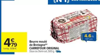 Carrefour - Beurre Moulé De Bretagne Original offre à 4,79€ sur Carrefour Contact