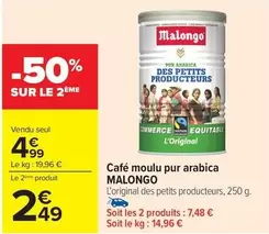 Malongo - Café Moulu Pur Arabica offre à 4,99€ sur Carrefour Contact