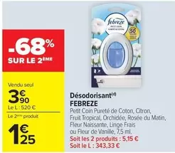 Febreze - Désodorisant offre à 3,9€ sur Carrefour Contact
