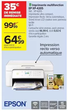 Epson - Imprimante Multifonction XP-P2405 offre à 64,99€ sur Carrefour Contact