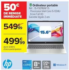 HP - Ordinateur Portable offre à 499,99€ sur Carrefour Contact