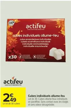 Actifeu - Cubes Individuels Allume-feu offre à 2,49€ sur Carrefour Contact