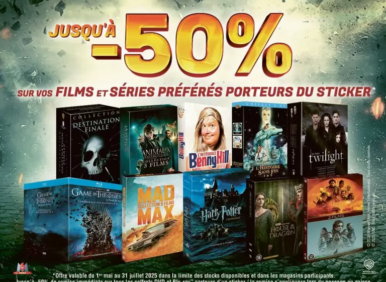 Destination - Sur Vos Films Et Séries Préférés Porteurs Du Sticker offre sur Carrefour City