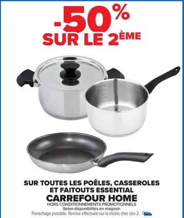 Carrefour - Sur Toutes Les Poêles, Casseroles Et Faitouts Essential offre sur Carrefour City