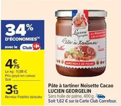 Carrefour - Pâte À Tartiner Noisette Cacao offre à 3,13€ sur Carrefour City