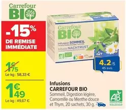 Carrefour - Infusions Bio offre à 1,49€ sur Carrefour City