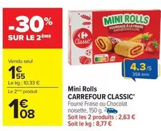 Carrefour - Mini Rolls offre à 1,55€ sur Carrefour City