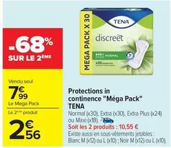 Tena - protections in continence "méga pack" offre à 7,99€ sur Carrefour City