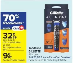 Gillette - Tondeuse offre à 9,87€ sur Carrefour City