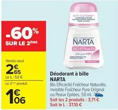 Narta - Déodorant À Bille offre à 2,65€ sur Carrefour City